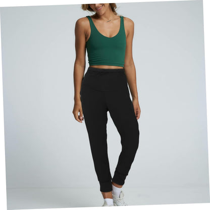 Maternity Lounge Pants Polyester Leggings High Waisted for Women Comfortable Fit with Elastic Design, for Pregnancy Workout and Summer Wear Black