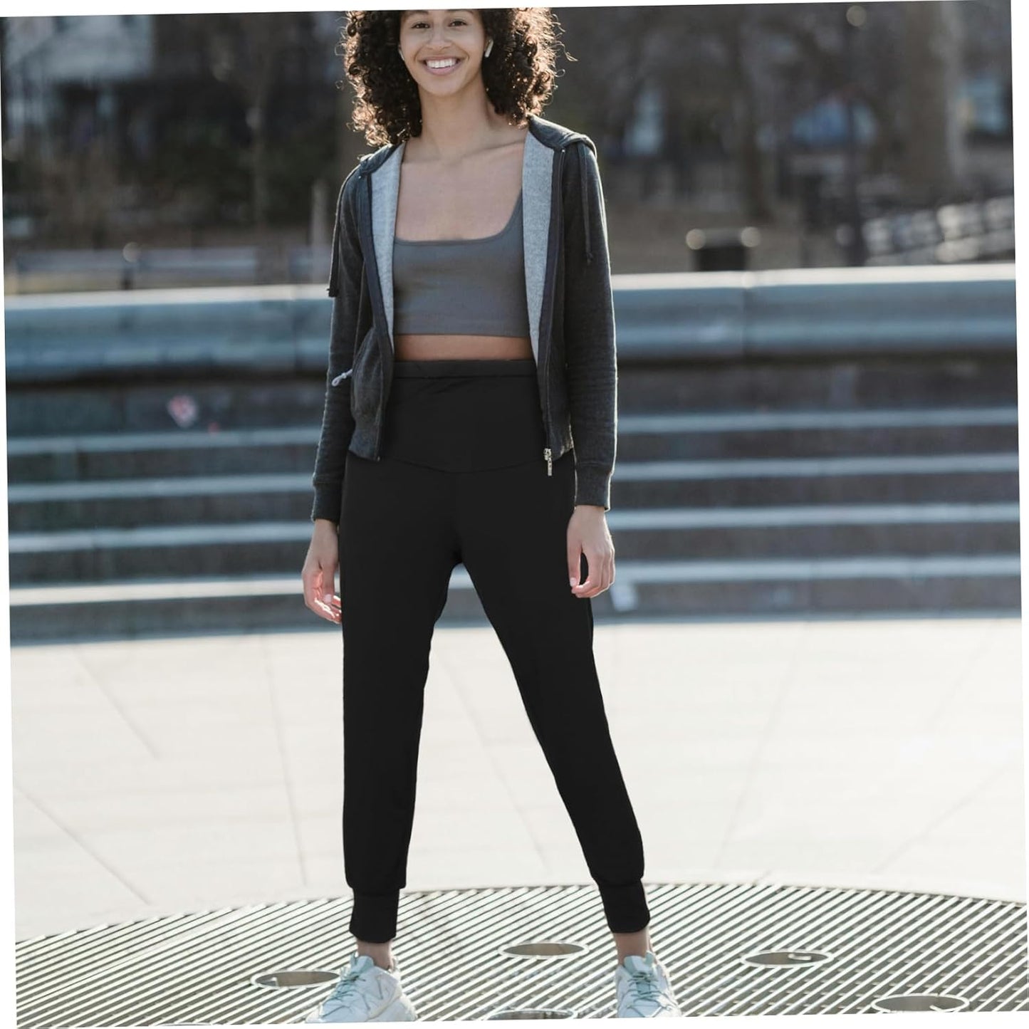 Maternity Lounge Pants Polyester Leggings High Waisted for Women Comfortable Fit with Elastic Design, for Pregnancy Workout and Summer Wear Black