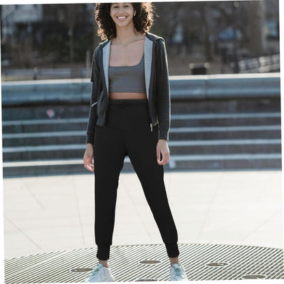 Maternity Lounge Pants Polyester Leggings High Waisted for Women Comfortable Fit with Elastic Design, for Pregnancy Workout and Summer Wear Black
