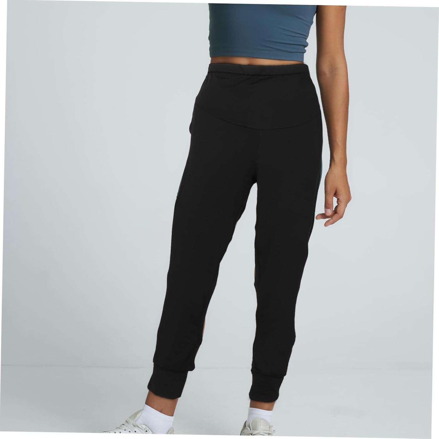 Maternity Yoga Pants Women Seamless High Waisted Leggings Pregnancy Workout Lounge Activewear Black L Size Comfortable Stretchable Gym Clothes