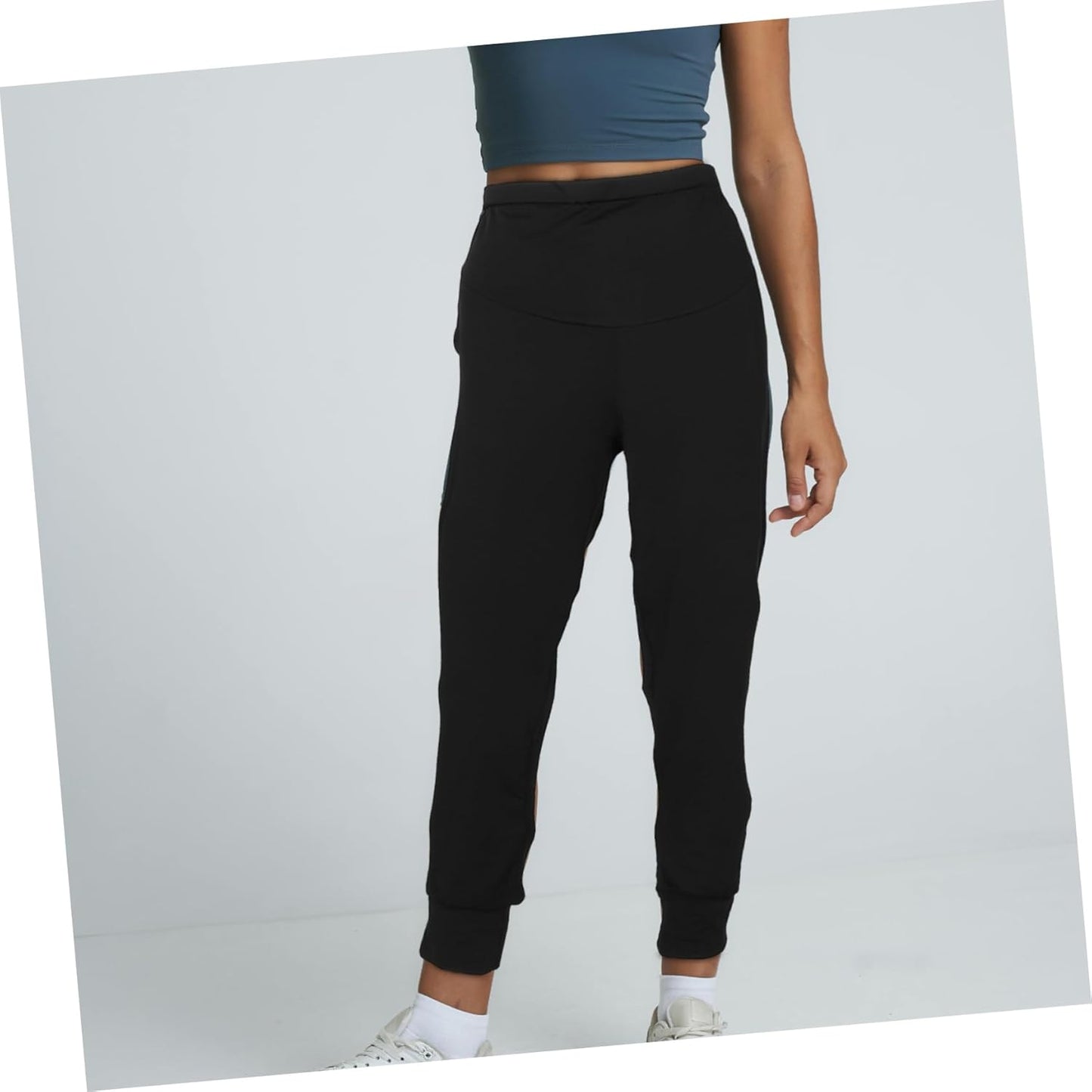Maternity Yoga Pants Seamless High Waisted Workout Leggings Comfortable Maternity Trousers for Pregnancy Yoga and Lounge Black