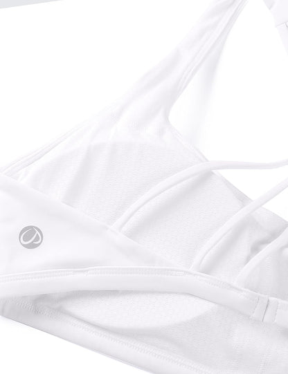 Women'S Removable Pads Yoga Top Cross Strappy Back Sports Bra