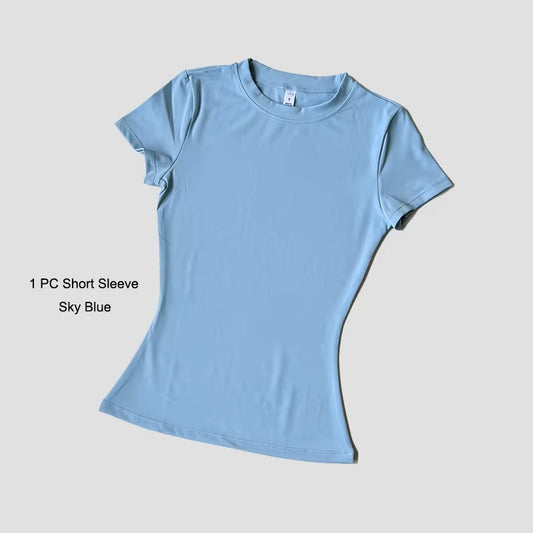 Women Yoga Top Seamless Sport T Shirts Fitness Clothes Short Sleeve Yoga Shirt Gym Top Running Active Wear