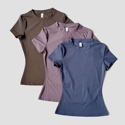 Women Yoga Top Seamless Sport T Shirts Fitness Clothes Short Sleeve Yoga Shirt Gym Top Running Active Wear