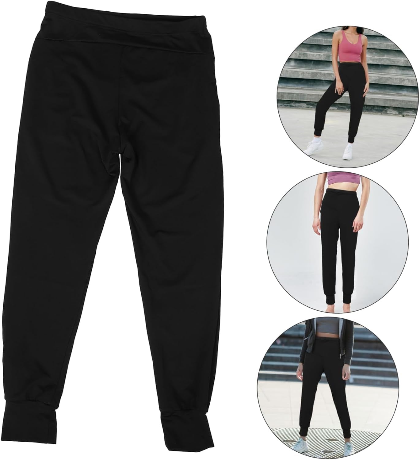 Maternity Lounge Pants Polyester Leggings High Waisted for Women Comfortable Fit with Elastic Design, for Pregnancy Workout and Summer Wear Black