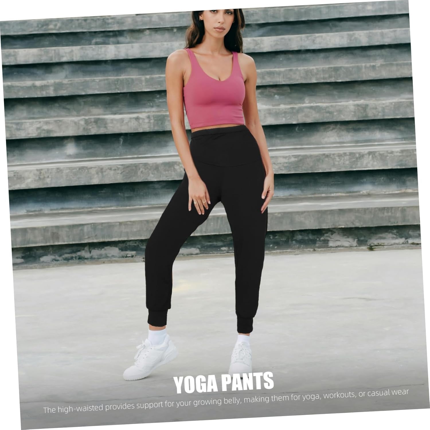 Maternity Yoga Pants Women Seamless High Waisted Leggings Pregnancy Workout Lounge Activewear Black L Size Comfortable Stretchable Gym Clothes