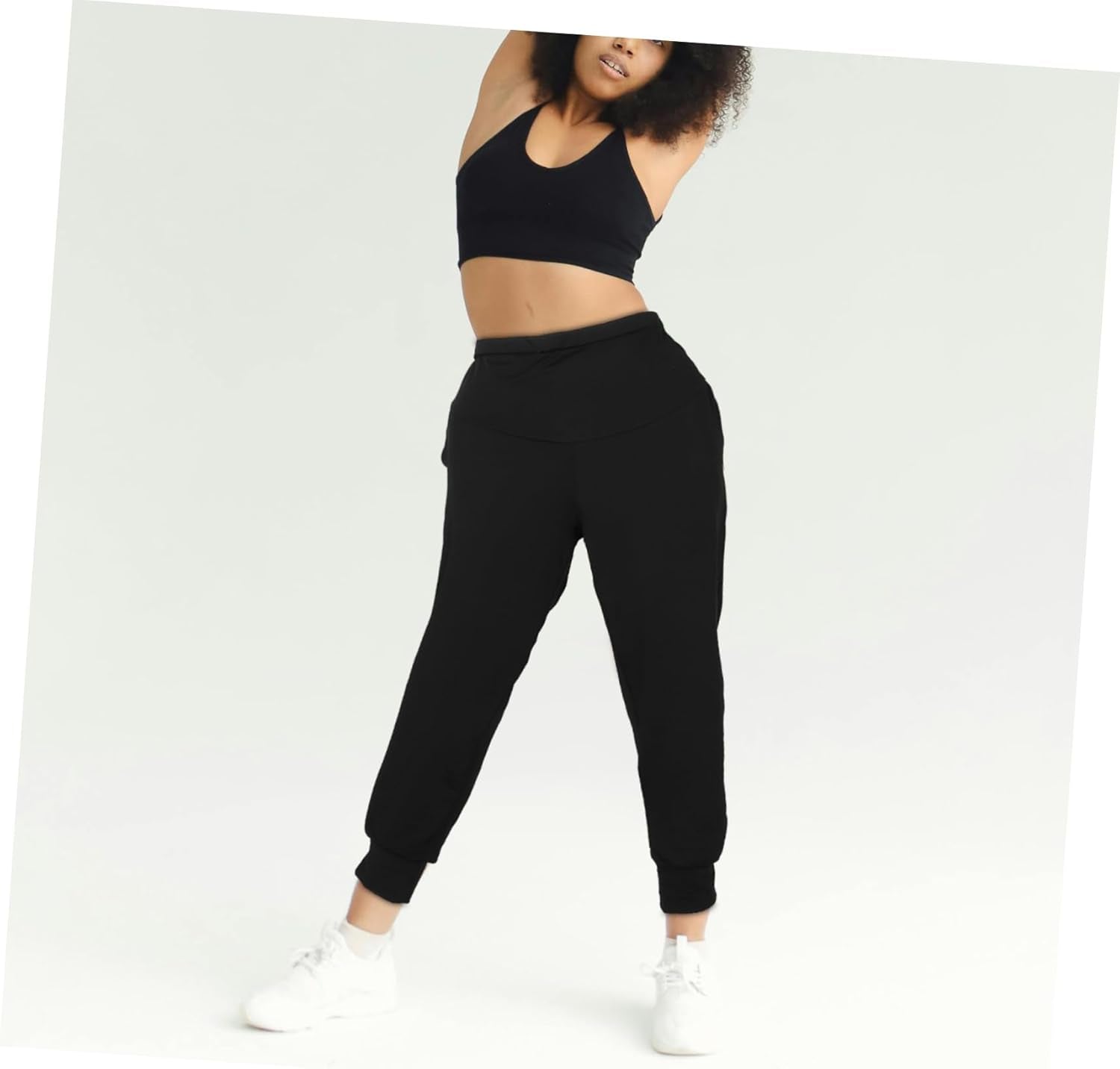 Maternity Yoga Pants Seamless High Waisted Workout Leggings Comfortable Maternity Trousers for Pregnancy Yoga and Lounge Black